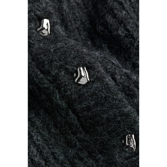 Dark Gray Rib-knit Cardigan - Picture 4 of 6